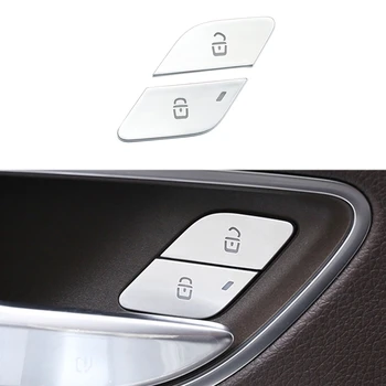 

Car Silvery Door Lock Switch Button Sticker for Mercedes Benz a B GLE GLS Class 2020 Car Styling