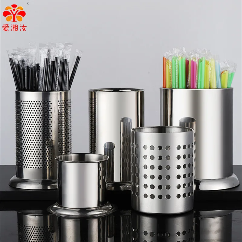 

Aixiangru Thickened Stainless Steel Chopsticks Barrel Kitchen Bar Storage Bucket Pipette Bamboo Stick Knife And Fork Holder