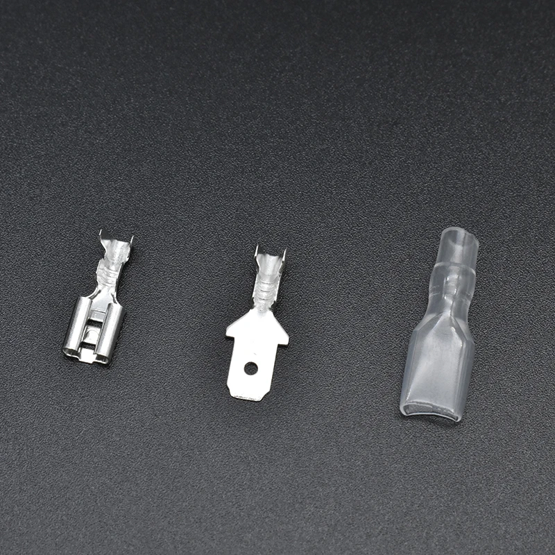 50pcsLot 2.8mm 4.8mm  6.3mm Tin Plated Brass Electric Female and Male Crimp Terminal  Car Speaker Wire Connectors Set