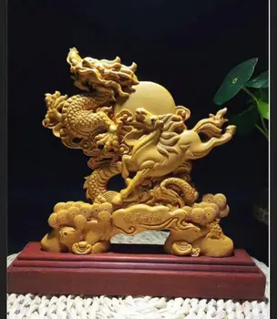 

Copper Statue Yabo wood carving dragon horse spirit furnishings fortune - making career take-off home furnishings yabo crafts f