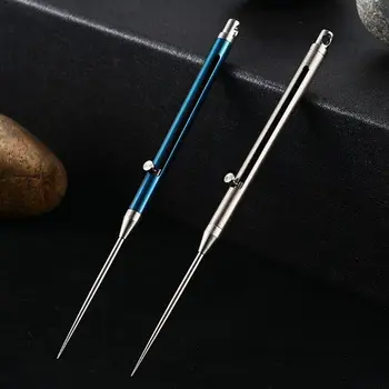 

Titanium Alloy Push-pull Spring Design Toothpick Holder Portable Multi-function Fruit Fork PXPF