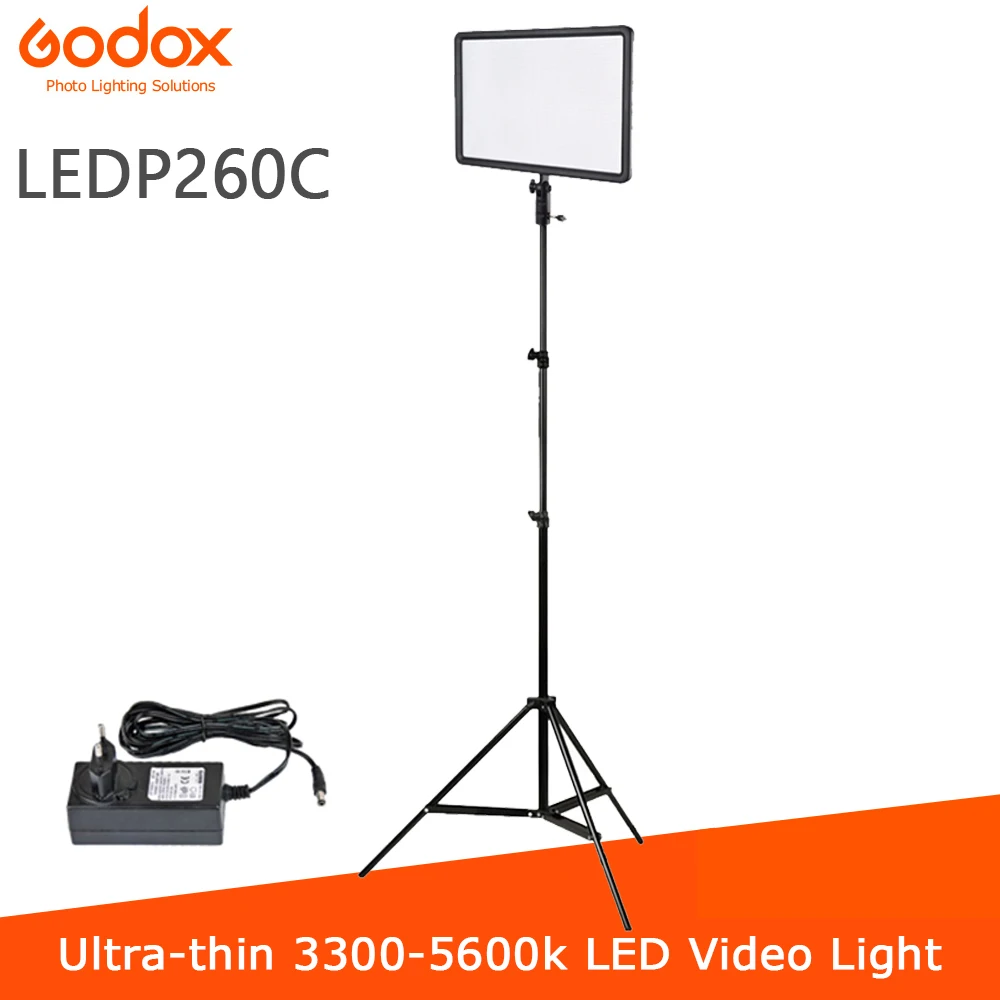 Godox LEDP260C Dimmable 260 LED Video Light with Adjustable Color Temperature 3300K-5600K for DSLR Camera Camcorder