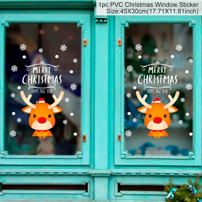 FENGRISE, рождественские наклейки на окна, рождественские украшения для дома,, рождественские украшения, Рождество, счастливый год - Цвет: 80-23