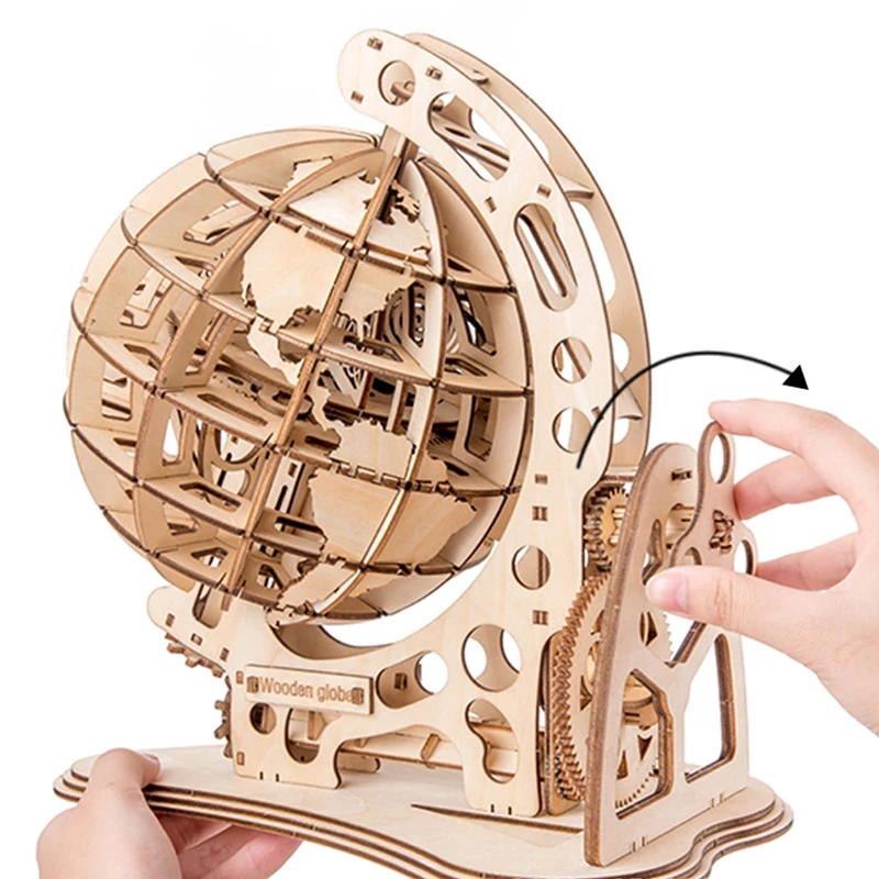 DIY 3D деревянная головоломка Глобус Модель Строительный набор детские игрушки для детей умные игры деревянная головоломка коробка Oyuncak украшение комнаты подарок