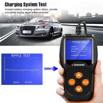 

KW600 Car Battery Load Tester Black Professional Automotive Alternator Digital Analyzer Waveform Voltage Test Tool for Vehicle
