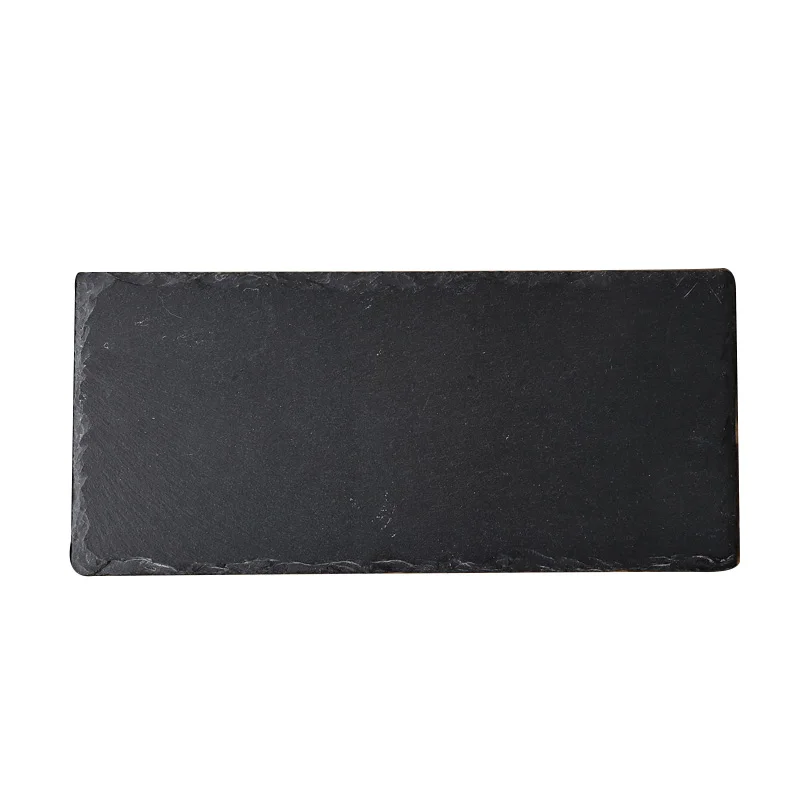 Rectangle plate MUZITY натуральная пластина сланца прямоугольная стейк обеденная тарелка с деревянным поддоном кухонное блюдо - Цвет: Rectangle plate