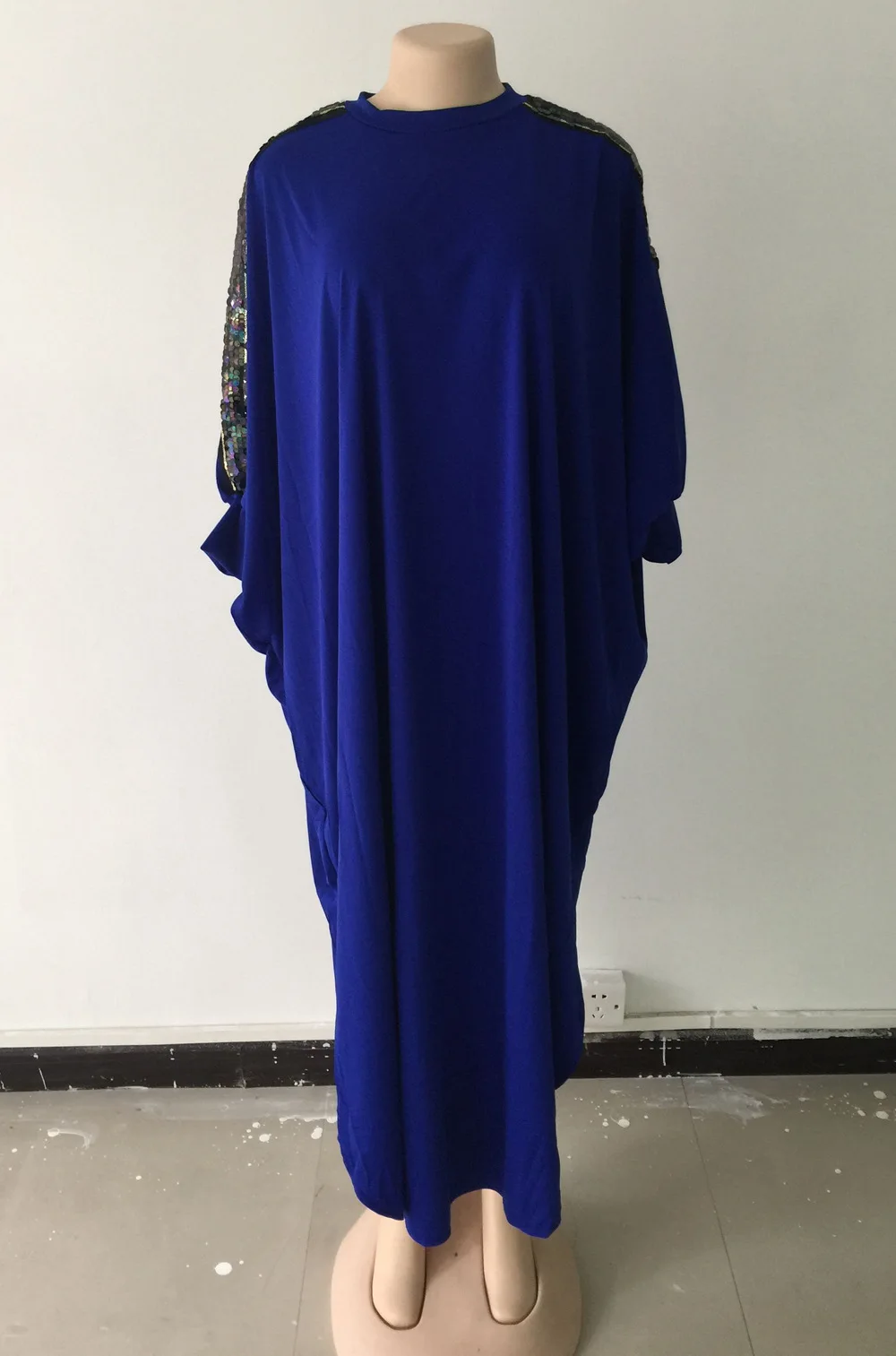 Исламское женское мусульманское платье Дубай Турецкая Малайзия Пакистан марокканский кафтан с блестками Халат красный синий черный абайя - Цвет: Blue Dress
