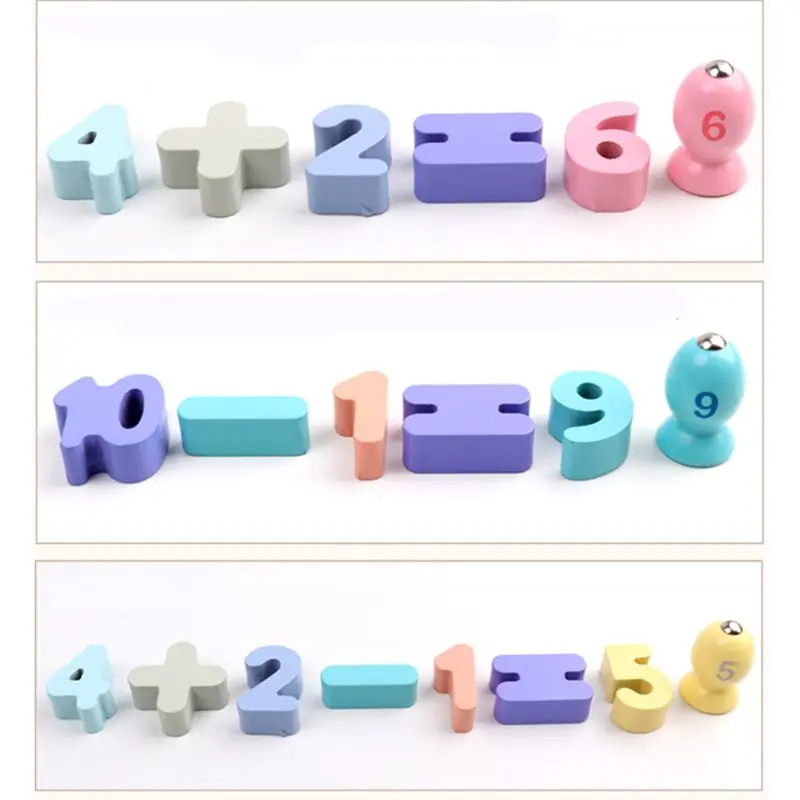  Montessori Preschool Wooden Toys Digital Matching Fishing Board Toy Baby Early Education Teaching M - 4000048962818