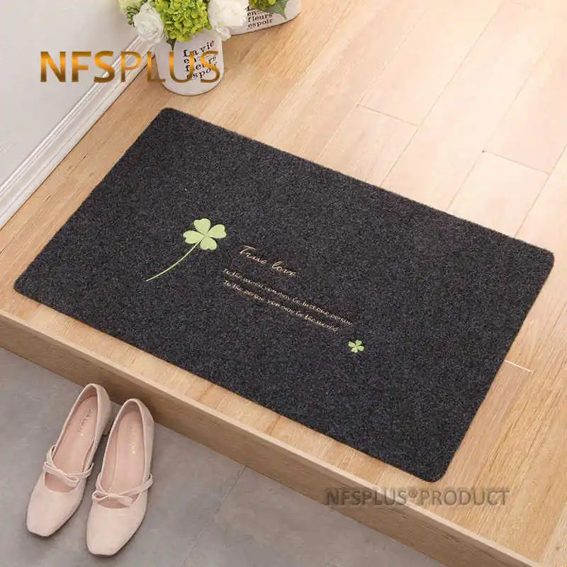 Embroidered Clover Door Mat Carpet Decorative Doormat Entrance Hallway 40x60cm Polyester Black Red TPR Rubber Non Slip Floor | Дом и сад