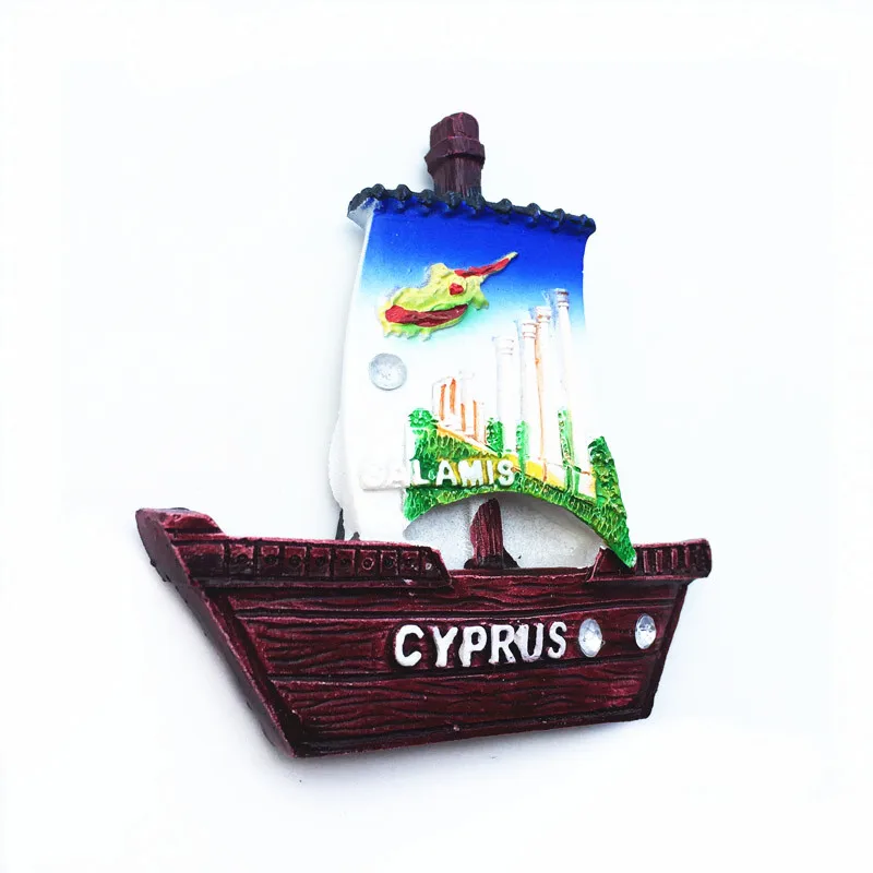 Magnete da frigorifero 3D Paphos Cipro Souvenir regalo, resina fatta a mano Cipro frigorifero magnete casa e cucina decorazione collezione