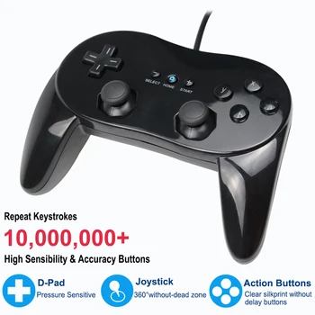 

White/Black Classic Wired Game Controller Gaming Pro Remote Game Controller Gamepad For Nintendo Wii switch controller