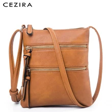 CEZIRA, модная женская сумка-мессенджер из искусственной кожи, женская маленькая сумка из Веганской кожи, функциональные карманы на молнии, женская сумка для телефона, сумка через плечо