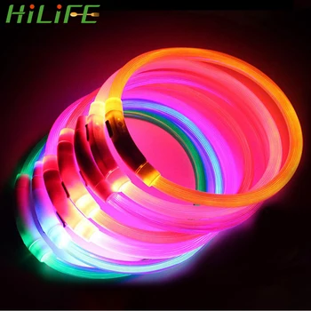 

HILIFE Night Dog Collars Glowing Luminous Night Safety Flashing Glow Pet Dog Collar Rechargeable LED Usb Dog Collar