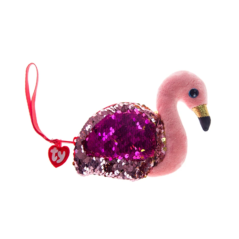 Лидер продаж, блестки с большими глазами, двухцветная сова, фламинго, дракон, мышь, сумка-панда, единорог, новинка, Детская плюшевая игрушка, подарок на день рождения для ребенка - Цвет: Flamingo