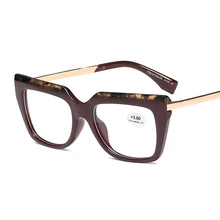 Модные мужские очки для чтения с большой толстой квадратной оправой, металлические дужки, очки для пресбиопии высокой четкости+ 0,5+ 1,5+ 2,0+ 2,5