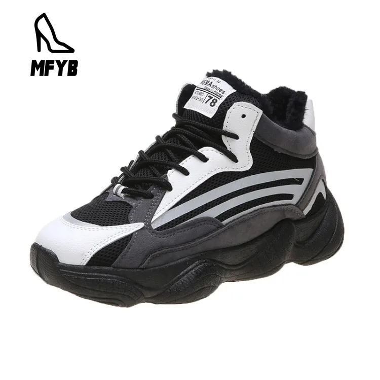 

MFYB Women's vulcanized shoes 2019 winter new casual single shoes comfortable flat bottom front with velvet lining shoes