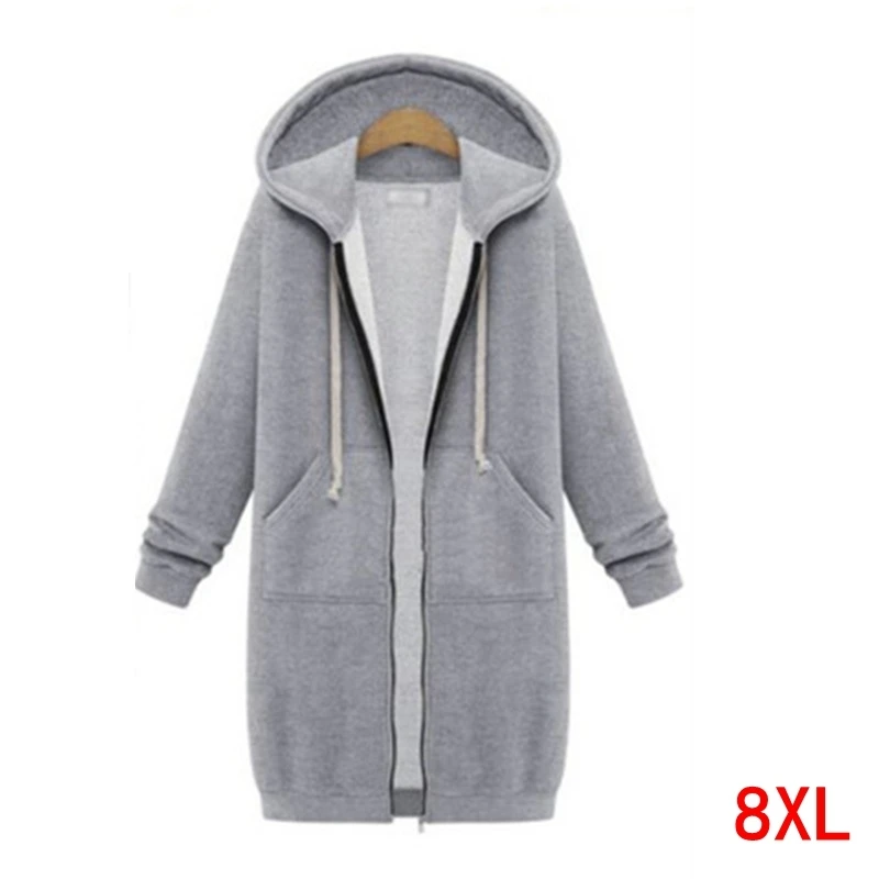 Женская толстовка с капюшоном размера плюс 5XL 6XL 7XL 8XL обхват груди 130 см Свободный