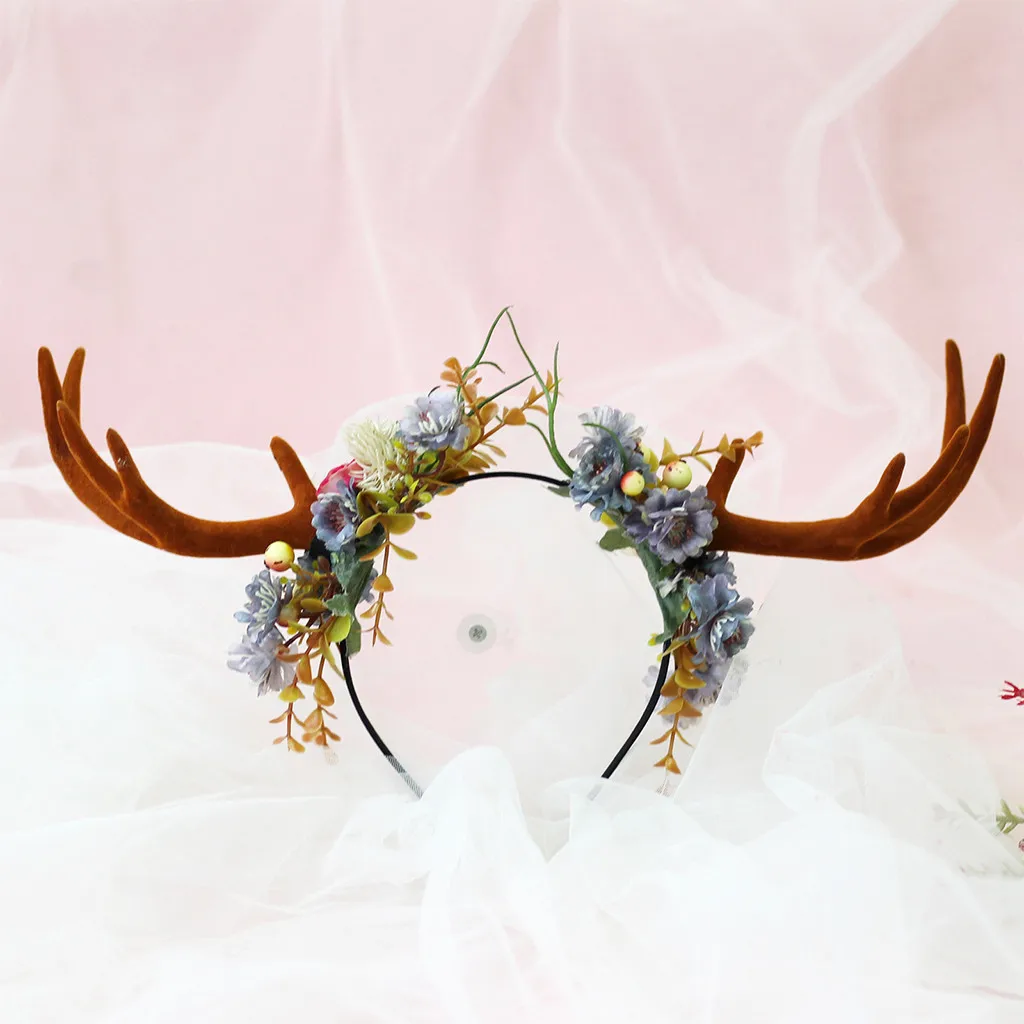 Unisex Headband fiesta con diadema de venado Outgeek Antlers Headband Deer Party Hats for Easter Christmas