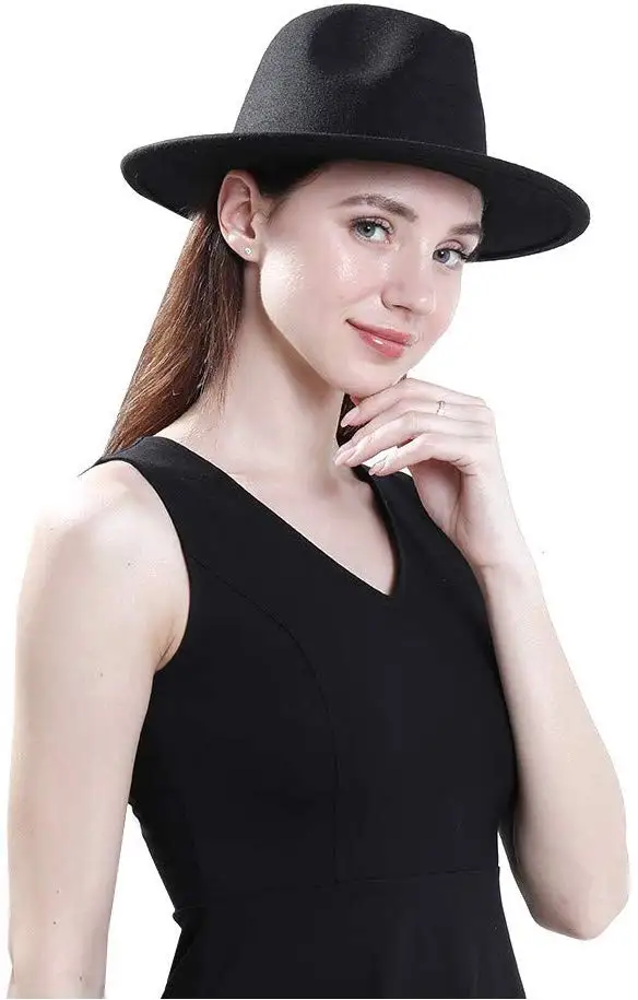 Новые модные женские туфли Для мужчин шляпа с широкими полями Outback шляпа Панама джазовая, шляпа фетровая Шапки ковбойская шляпа цвет: черный, синий, красный, желтый цвета