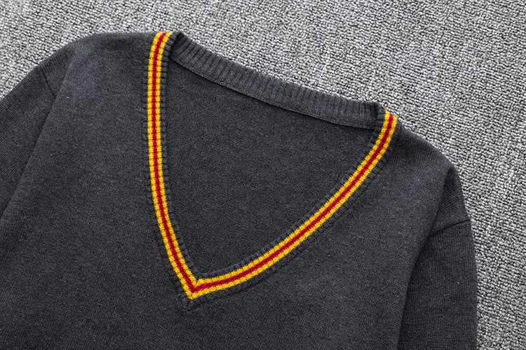 2019 New Sweater Slytherin Ravenclaw Hufflepuff Long Sleeve Sweater V-neck All-match Unisex Daily Clothes Cosplay Costumes