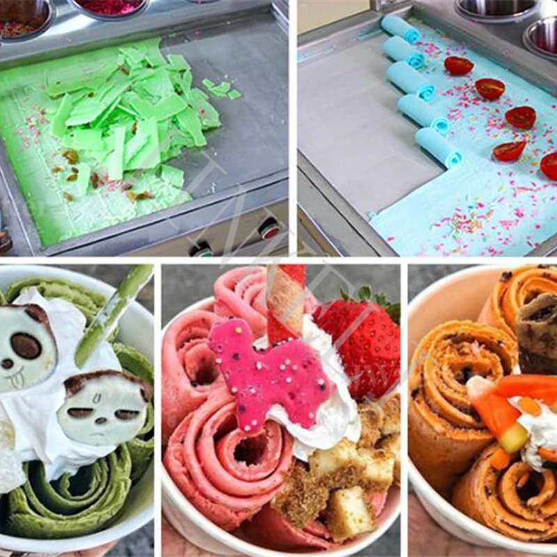 Instant Ice Cream Cold Plate Maker Automatic Instant Ice Cream Roll Maker  with Square Pan for Making Rolled Ice Cream 