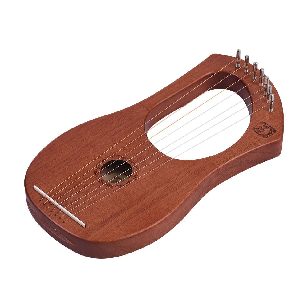 

Hot New Walter.t 7-String Wooden Lyre Harp Metal Strings Birch Solid Wood String Instrument with Carry Bag WH06