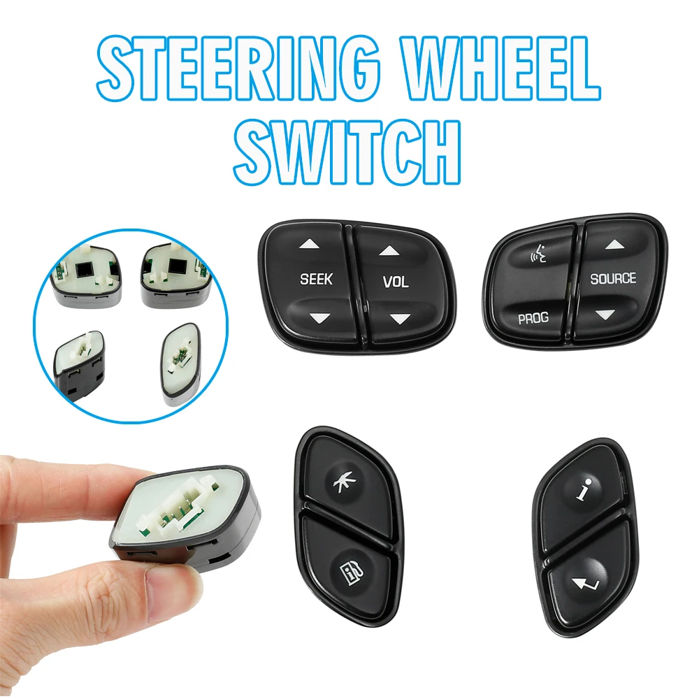 4Pcs Steering Wheel Regulator Buttons Volume Radio Volume Control  