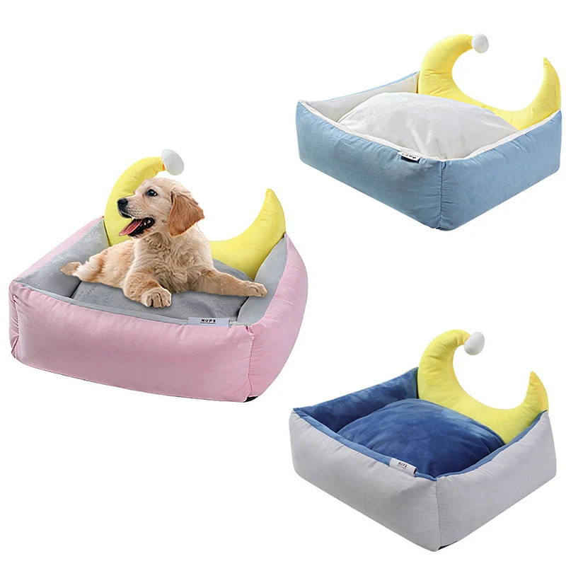 

Moon Shape Dog Beds Warm Fleece Pet Cat Lounger Cushion For Small Medium Large Dogs Cat Winter Dog Kennel Puppy Mat Pet Bed
