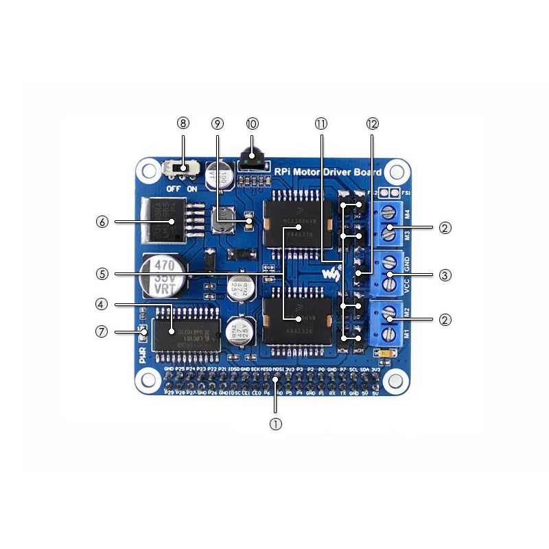 ShenzhenMaker магазин RPi плата драйвера двигателя Raspberry Pi A+/B+/2B/3B/3B+ плата расширения двигателя постоянного тока