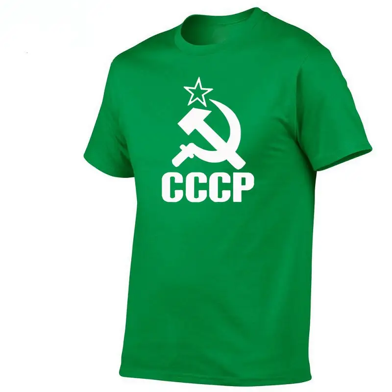 Летние русские футболки CCCP для мужчин, футболки с коротким рукавом, футболки с круглым вырезом из хлопка для мужчин