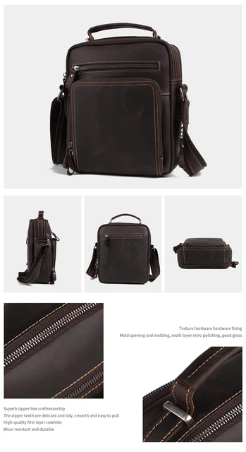 JOYIR New Genuine Leather Men Vintage Handbags Small Flap Men's Shoulder Bag Casual Office Messenger Bags Fashion Crossbody Bag_voghion.com