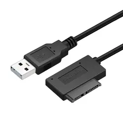 Новый Slimline привод USB 2,0 naar Mini Sata II 7 + 6 13Pin адаптер конвертер Kabel voor ноутбук CD/DVD ROM привод шнур данных адаптер