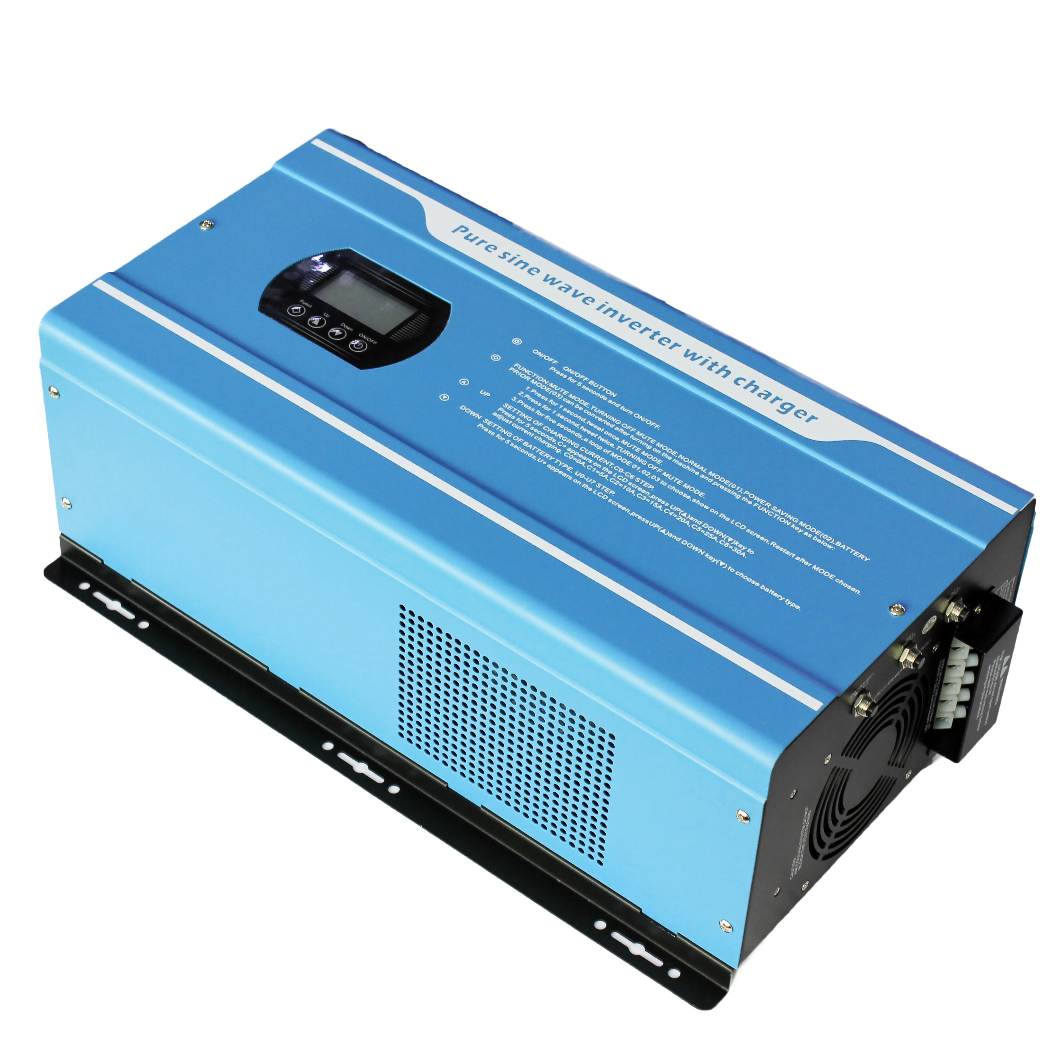 LCD 5KW DC48V or 96V AC120V&240V split phase double dual output pure