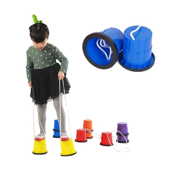 

1 Pair Children Bucket Stilt Toys Kindergarten Sensory Outdoor Balance Training Jumping Stilts Exercise Sports Game Kids Toys