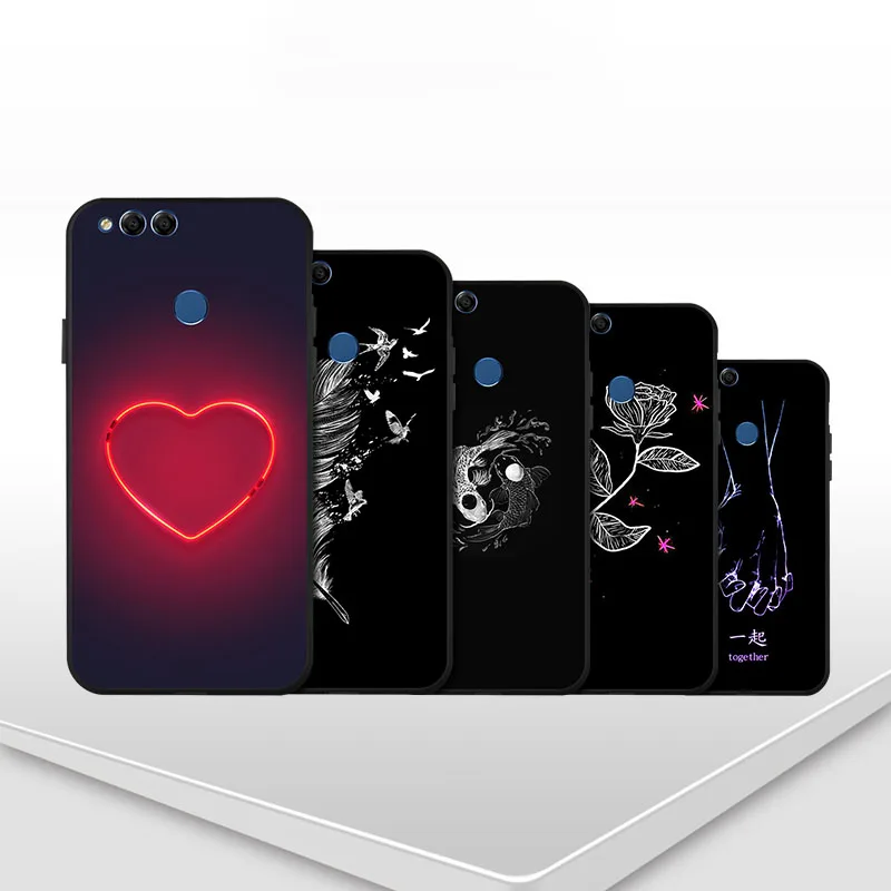 Мягкий Силиконовый ТПУ чехол с рисунком для телефона Huawei Honor 10 6A 7X 8A 8X Max 9 lite 9i v9 play