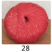 Meetee 5pcs(1pc=50g) Multicolor Beaded Sequins Mohair Wool Yarn Hand Kniting Yarn DIY Shawl Hat Hand-woven Wire Accessory YA010 - Цвет: 28