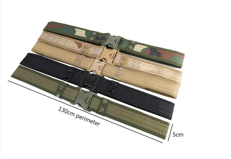 2020 New Army Style Combat Belts Quick Release Tactical Belt Fashion Men Canvas Waistband Outdoor Hunting 5Colors Optional 130cm