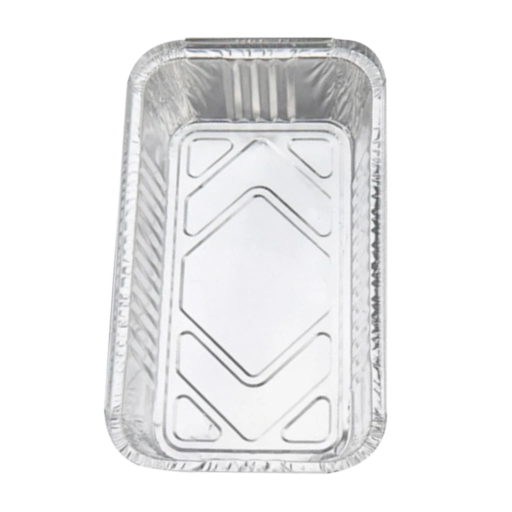10/20/25 Pcs/set Aluminum Foil Grill Drip Pans Recyclable Grease Pans Tray for BBQ Baking Use Silver