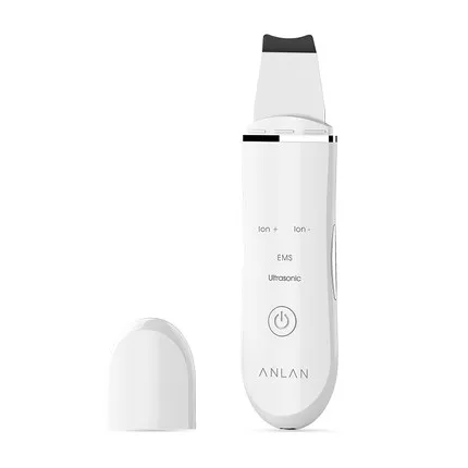 ANLAN Ultrasonic Skin Scrubber Deep Face Cleaning Machine Peeling Shovel Facial Pore Cleaner Face Skin Scrubber Lift Machine White