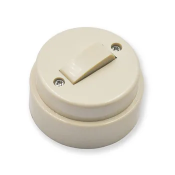 

2pcs Retro Type Push Button Lamp Switch Bedside Single Dual Control Round Old Flat Light Switch 10A250V