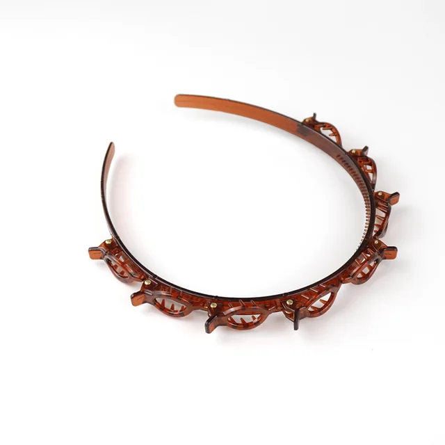 Double Bangs Hairstyle Hairpin Hairband Hair Decoration Clips Hoop Headbands for Women Barrettes Hairstyle Hair Accessories Dark Brown