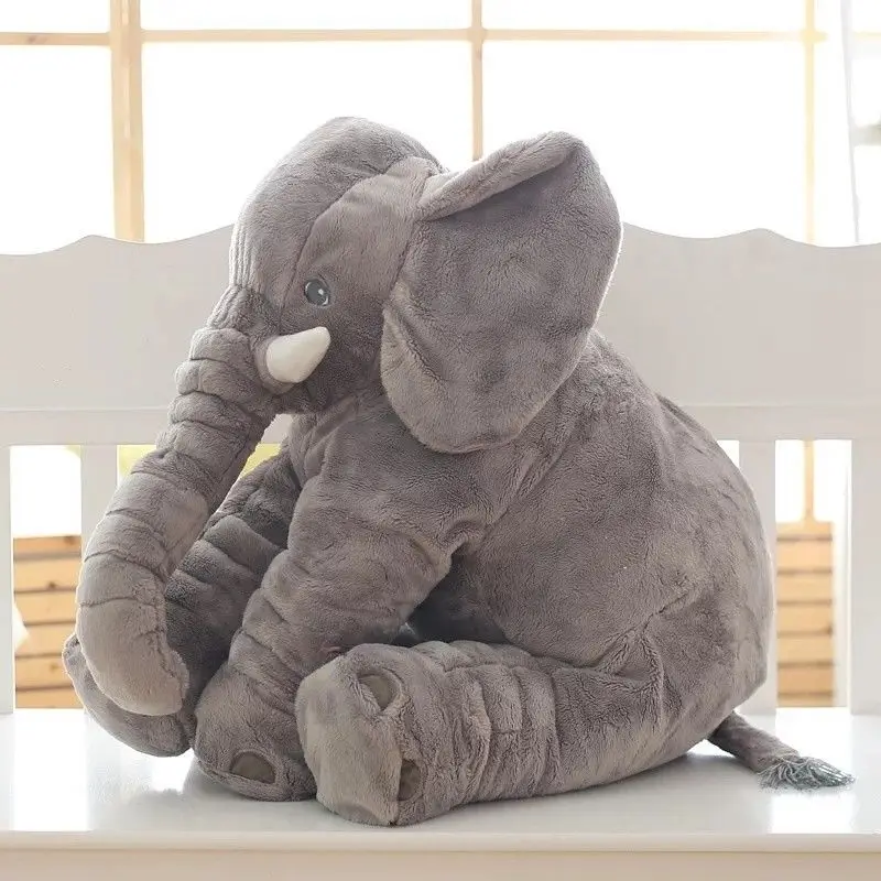 Длинный нос слон кукла подушка мягкая плюшевая игрушка поясничная подушка для малышей Дети нос Подушка подарок - Цвет: grey