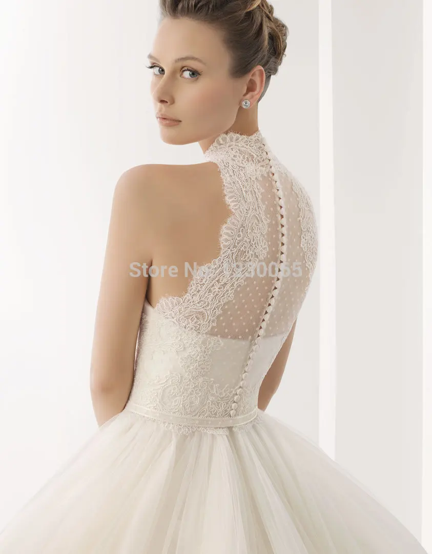 Романтическое с высоким воротом дизайн vestido de noiva Casamento сексуальное кружевное бальное свадебное платье платья для матери невесты