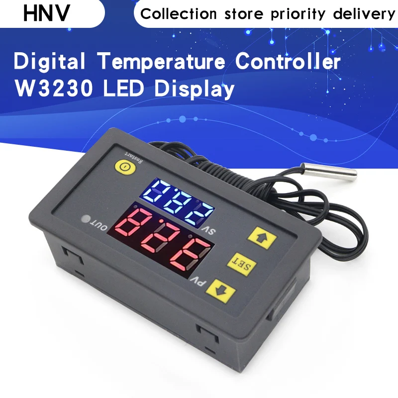 W3230 DC 12V 24V 110V 220V AC Digital Temperature Controller LED