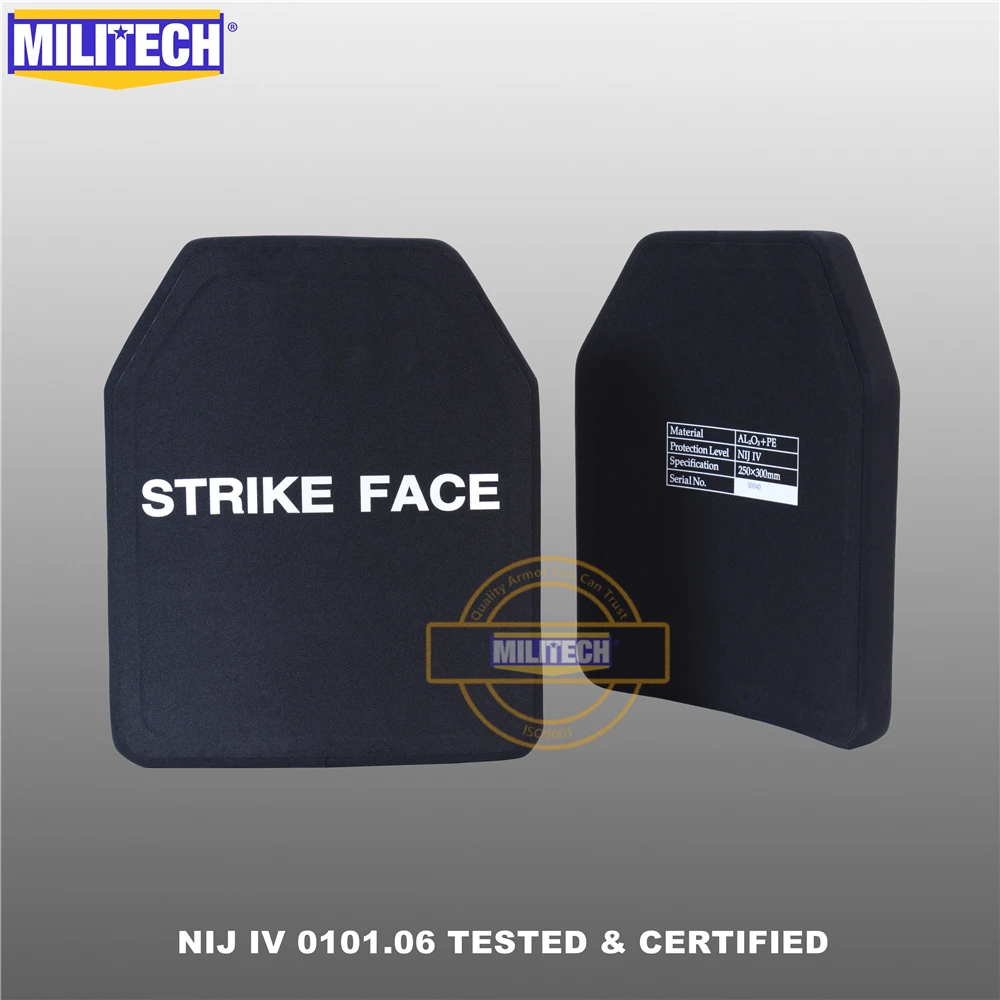 MILITECH две части 10 &quotx 12&quot Оксид алюминия керамика и PE NIJ IV 0101 06 пуленепробиваемая
