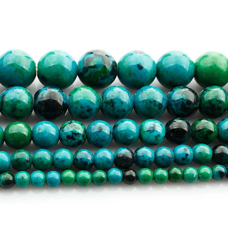 

95pcs Wholesale 4-12mm Round Blue Phoenix Natural Stone Beads Loose Bead For Jewelry Making DIY Charm Bracelet Necklace Handmade