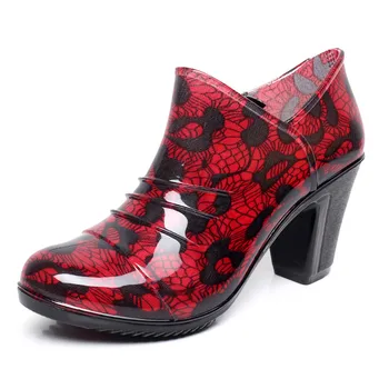 

Vogue WoMen Boots women\x27s Shoes Rain Boots Pumps Wedges Mid Snow Non-Slip Rain Outdoor Waterproof Water Shoes Jly11