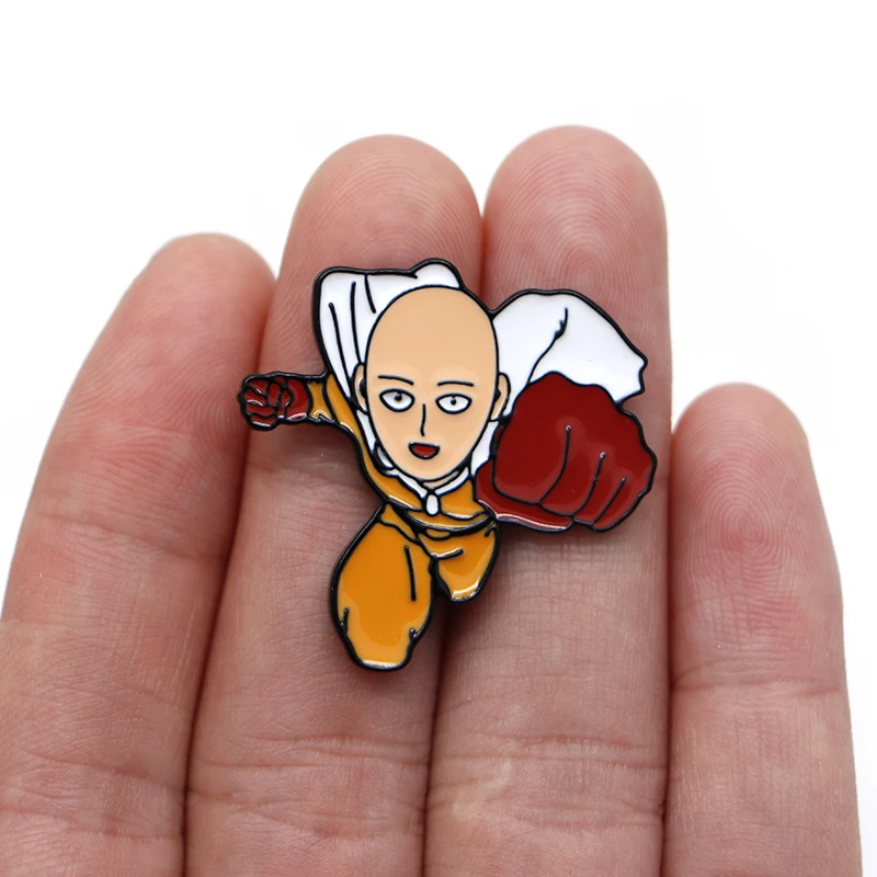 One Punch Man-Saitama значок креативная эмалированная булавка для мальчиков и девочек с отворотом масляная капля булавки ювелирные изделия шляпа/рюкзак подарочные Броши S177