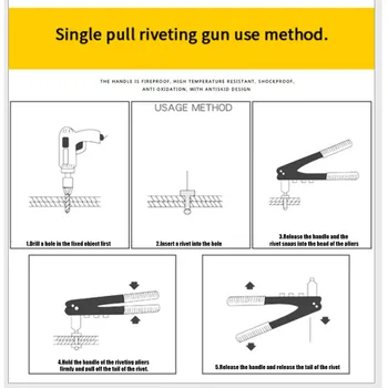 

Professional Portable Manual Rivet Pliers Hand Tool Kit For Woodworking Studs Guide Mouth Hex Wrench High Quality