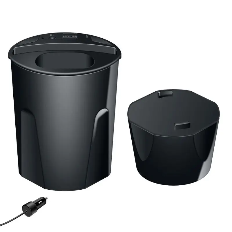 

Wireless 4 In 1 Car Qi Fast Charger Cup Holder With Dual USB Output Stand for IPhone Xs Max XR X 8 Plus Airpods Samsung Mobile